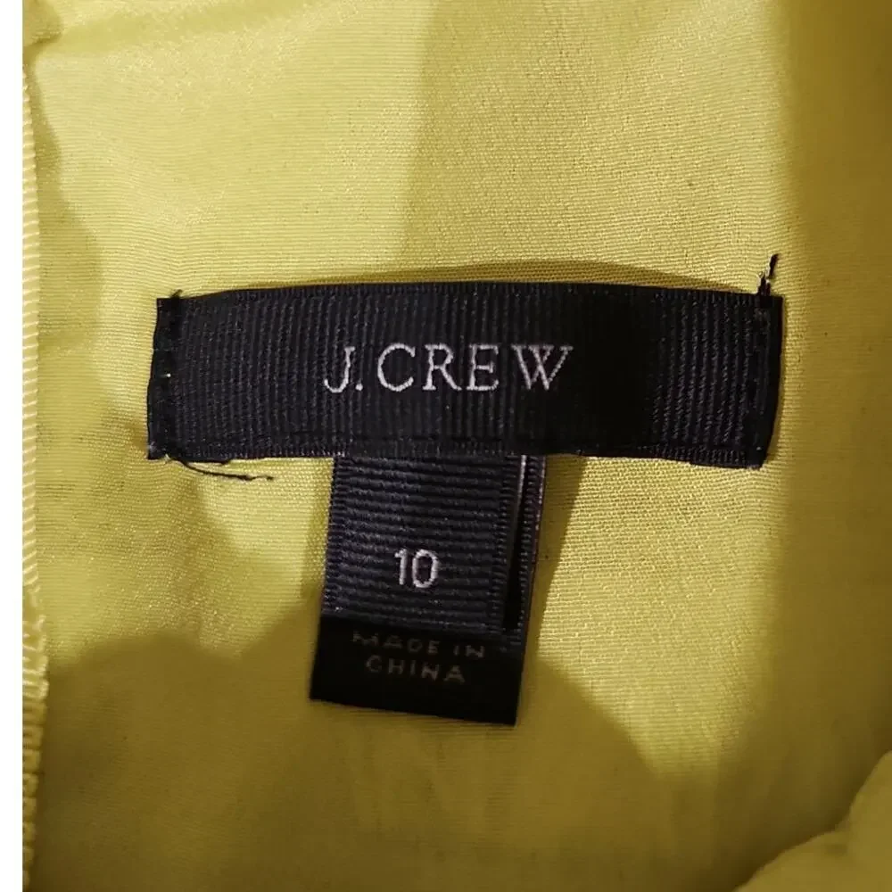 J.Crew Fringe Sheath Dress Citron Yellow Size 10